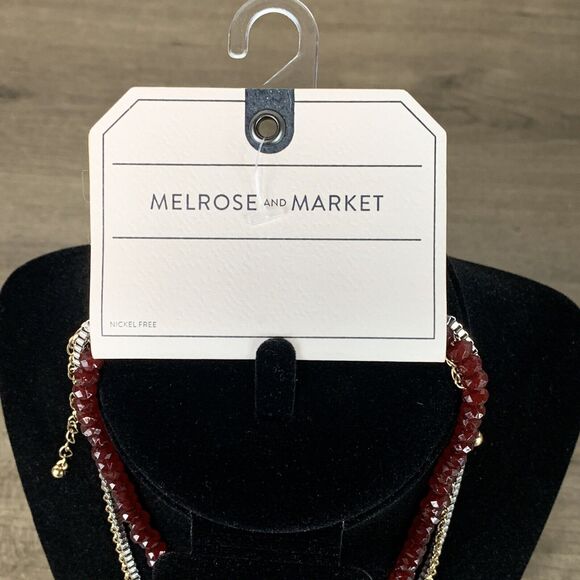 Melrose and Market Multi-Layer Long Necklace Set Miraculous Heart Pendant Charm - Picture 8 of 10
